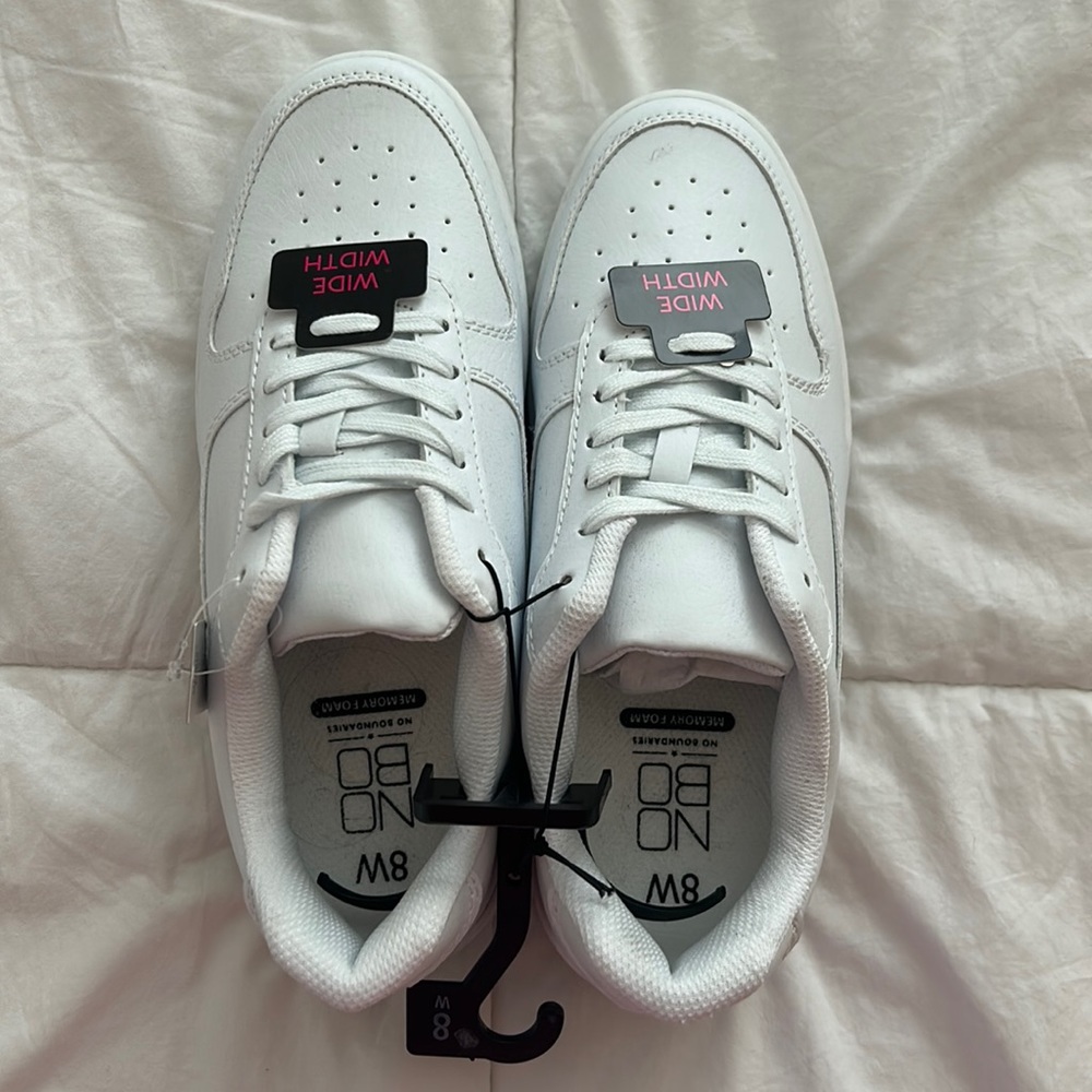 NOBO - white sneakers (wide width size 8). New with tags.